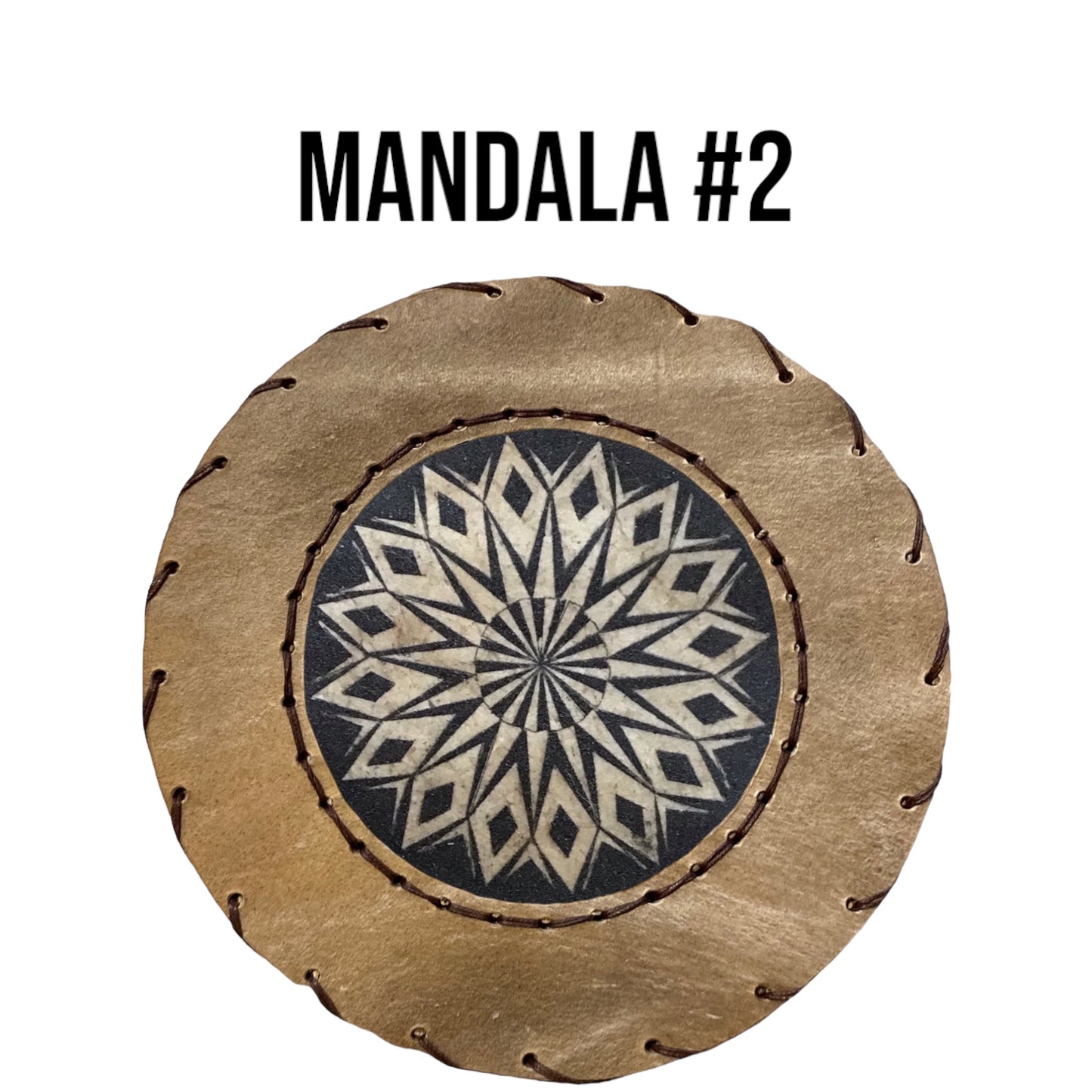 Mandala 2 gravure artisanale sur tambour pyrénéen et artisanal - Tambours Sacrés Pays Basque